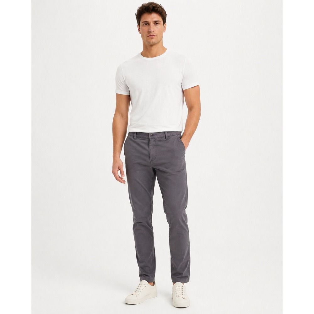 Vince Griffith Slim Fit Chino Pants Mens 32 Grey Cotton Stretch Trousers